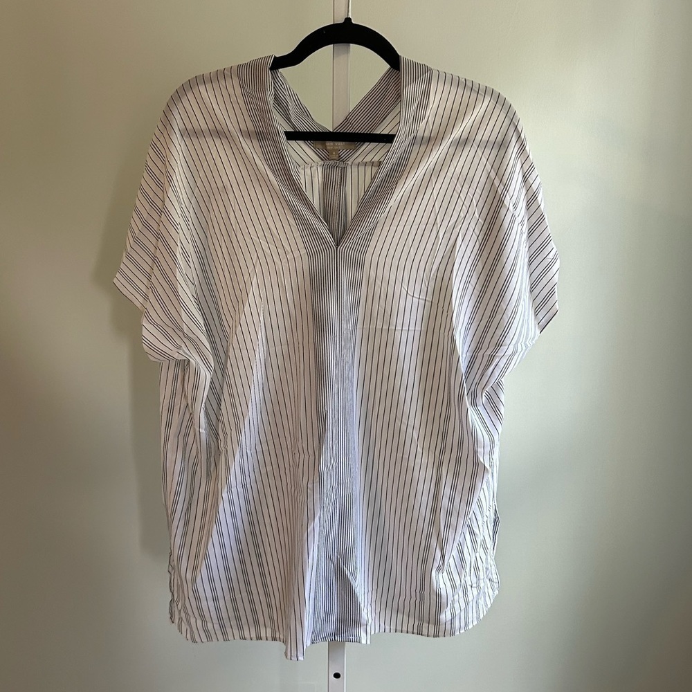 Joan Vass Striped Oversized Blouse